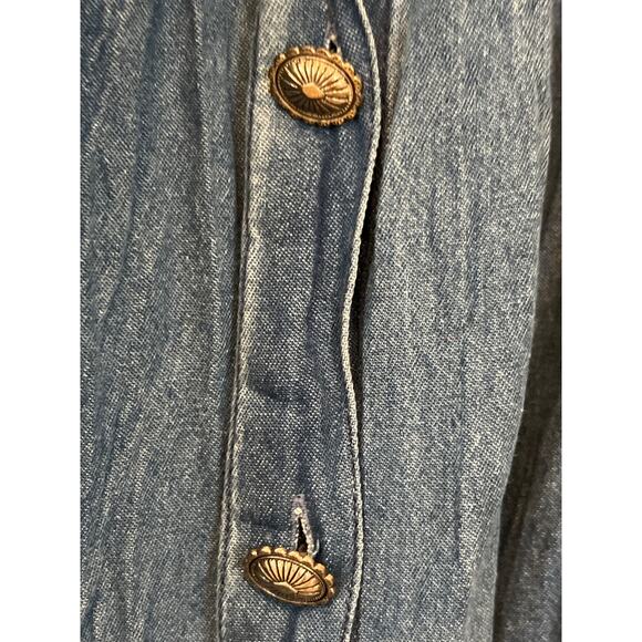 Crazy Cowgirl Denim Jean Maxi Skirt Tiered Boho Indie Women's Size XL Western - Picture 2 of 5